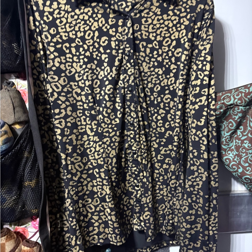 Leopard Print Button Down Shirt - Picture 2 of 2